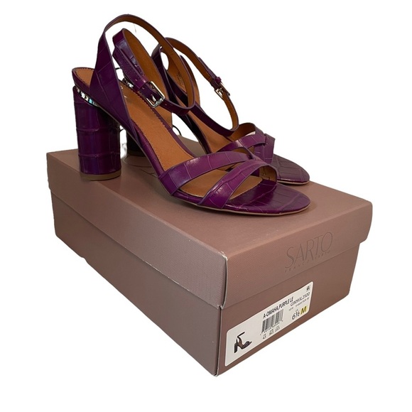 Franco Sarto | Omaha Croc Ankle Strap Sandals - Picture 11 of 12